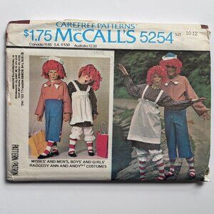 Raggedy Ann and Andy Costumes McCall's Carefree Patterns 5254